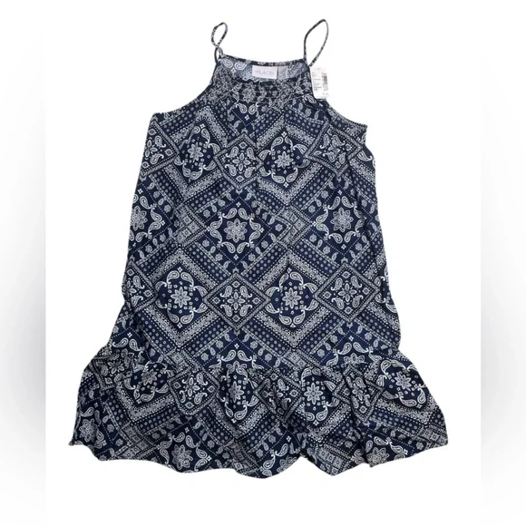 The Children’s Place Blue Bandana Ruffle Dress Girls Size Large NWT - Picture 6 of 9